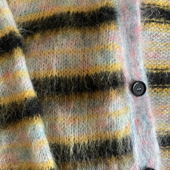 MARNI Mohair Fuzzy Wuzzy Brushed Stripe Cardigan Sweater - Picture 5 of 8